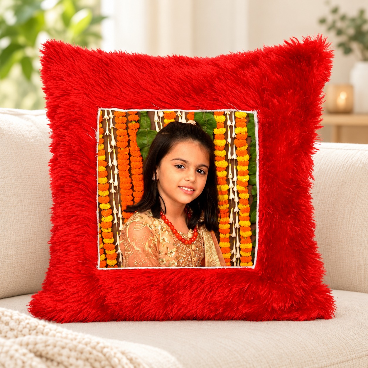 PL4 Red Square Pillow 16x16